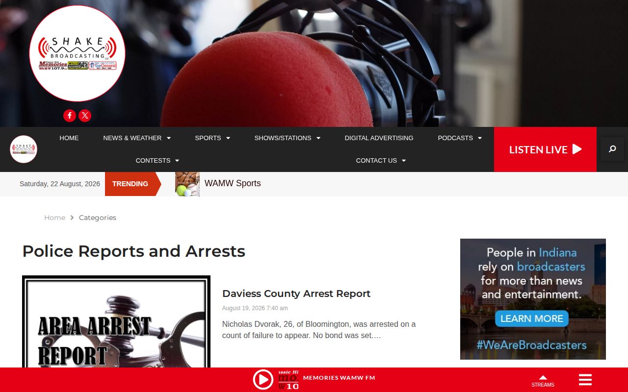 Daviess County arrest news and police report index