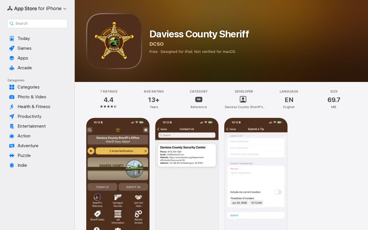 Official Daviess County Sheriff app listing